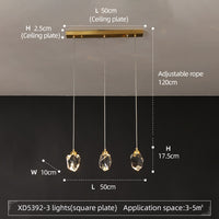 Lustre moderne LED avec larme en cristal Tyana