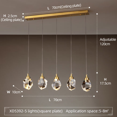 Lustre moderne LED avec larme en cristal Tyana - vue 6 sur 5