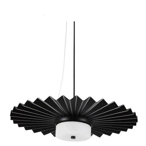 Suspension design à LED en métal plissé noir Loft - vue 4 sur 4