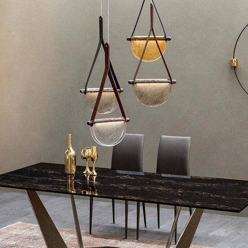 Suspension design LED demi-cercle verre Creative - vue 5 sur 8