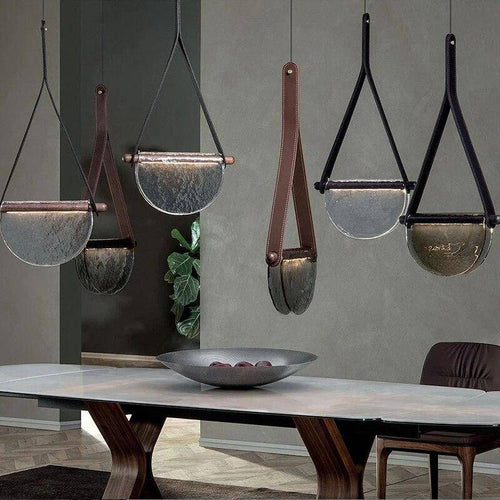 Suspension design LED demi-cercle verre Creative - vue 4 sur 8