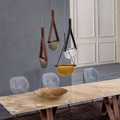 Suspension design LED demi-cercle verre Creative - vue 3 sur 8