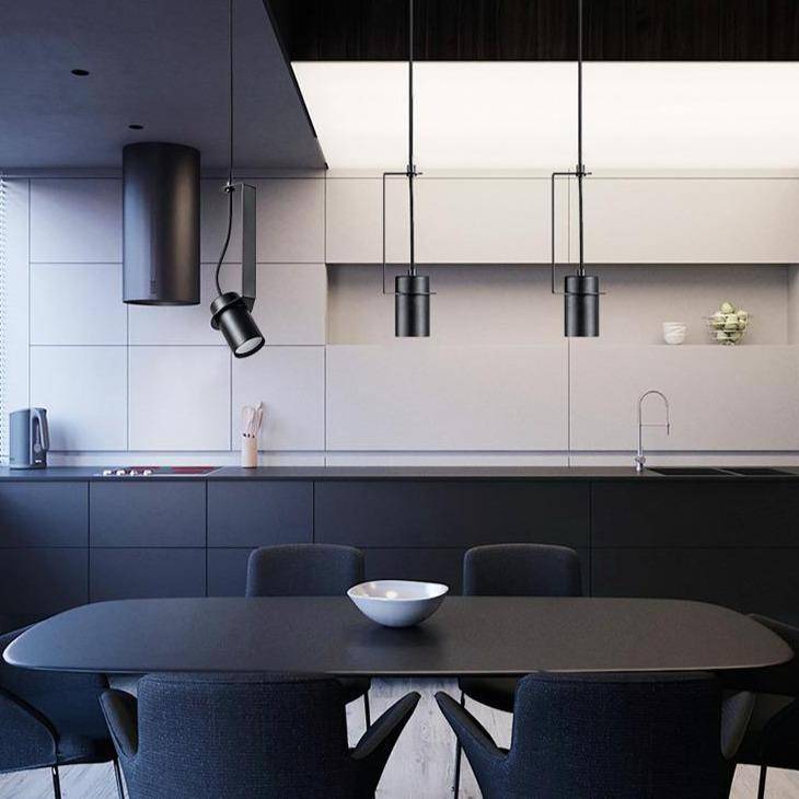 Suspension design à LED avec cylindre en métal au style Industriel - vue 3 sur 14