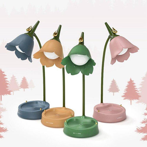Lampe à poser LED en métal coloré style fleurs - vue 3 sur 7