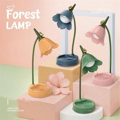 Lampe à poser LED en métal coloré style fleurs - vue 6 sur 7