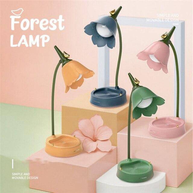 Lampe à poser LED en métal coloré style fleurs - vue 5 sur 7