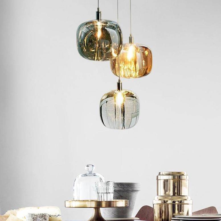 Suspension design à LED avec abat-jour en verre Creative - vue 3 sur 17