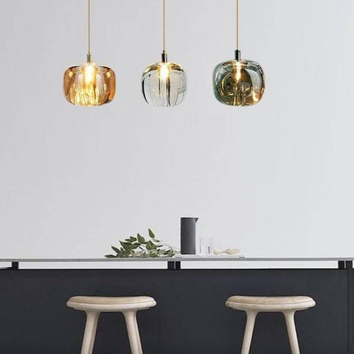 Suspension design à LED avec abat-jour en verre Creative - vue 4 sur 17
