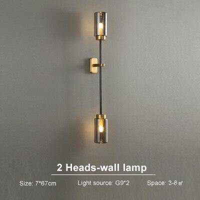 Applique murale design à LED avec abat-jour cylindre en verre Loft - vue 4 sur 6