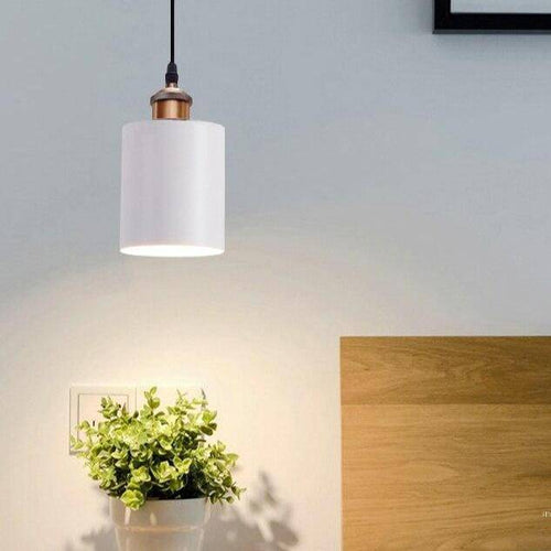 Suspension design à LED avec abat-jour cylindre en métal Loft - vue 4 sur 8