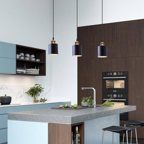 Suspension design à LED avec abat-jour cylindre en métal Loft - vue 3 sur 8