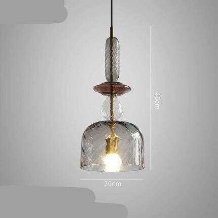 Suspension design à LED avec abat-jour en verre coloré style brossé Coffee - vue 11 sur 11