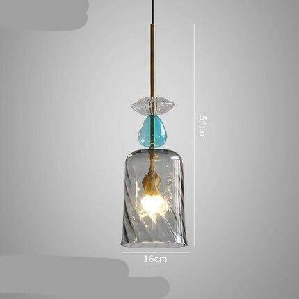 Suspension design à LED avec abat-jour en verre coloré style brossé Coffee - vue 11 sur 11