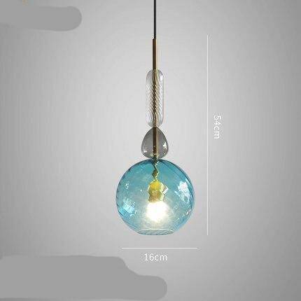 Suspension design à LED avec abat-jour en verre coloré style brossé Coffee - vue 9 sur 11