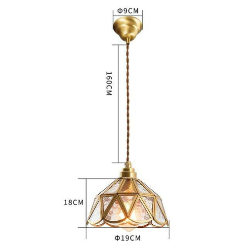 Suspension rétro à LED en verre et métal doré Glass - vue 11 sur 15