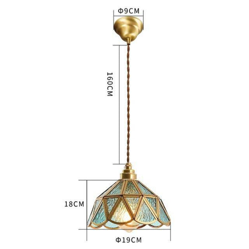 Suspension rétro à LED en verre et métal doré Glass - vue 13 sur 15