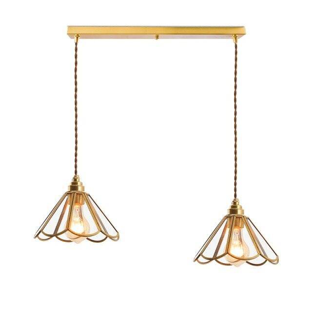 Suspension rétro à LED en verre et métal doré Glass - vue 15 sur 15