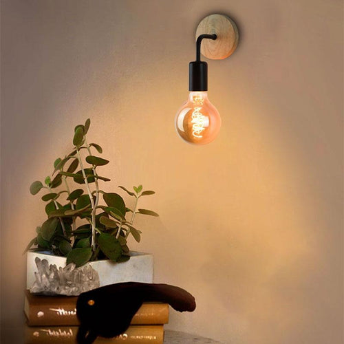 Applique murale industrielle en bois et métal Sicelia - vue 3 sur 5