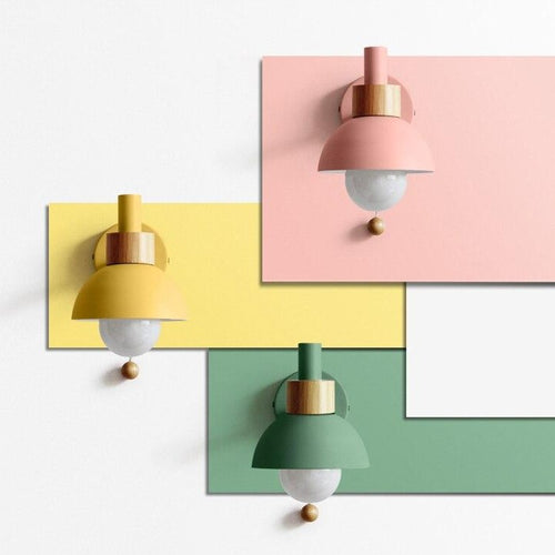 Applique murale scandinave LED en bois colorée Vivale - vue 8 sur 8