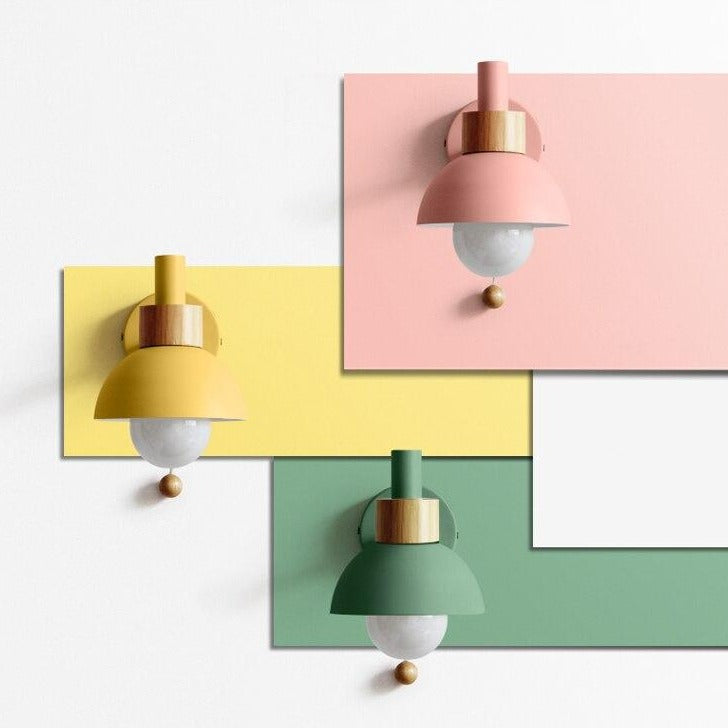 Applique murale scandinave LED en bois colorée Vivale - vue 7 sur 8