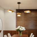 Lustre scandinave LED avec lampes en bois Rauwl