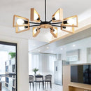 Lustre scandinave LED avec lampes en bois Rauwl