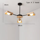 Lustre scandinave LED avec lampes en bois Rauwl