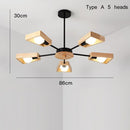 Lustre scandinave LED avec lampes en bois Rauwl