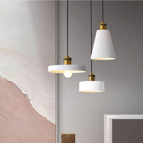 Suspension design à LED en métal avec abat-jour minimaliste Loft - vue 3 sur 25