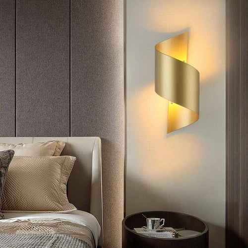 Applique murale design à LED avec courbe en métal doré Loft - vue 3 sur 5