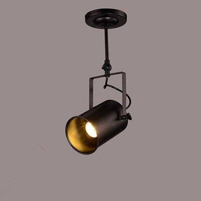 Lustre rétro à LED en métal noir avec plusieurs spots cylindres Loft - vue 9 sur 8