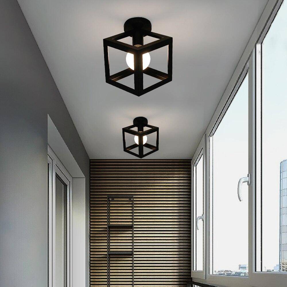 Plafonnier design à LED avec cage en métal coloré Loft - vue 3 sur 11
