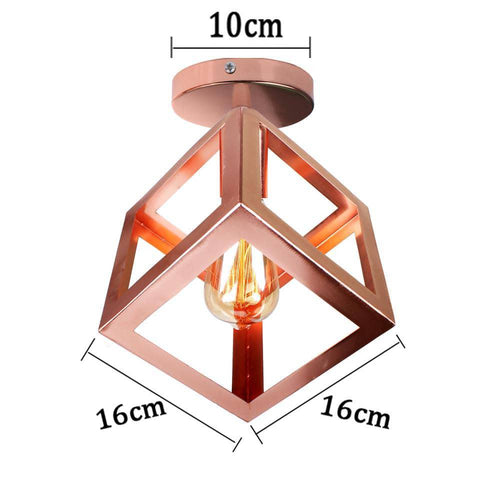 Plafonnier design à LED avec cage en métal coloré Loft - vue 12 sur 11