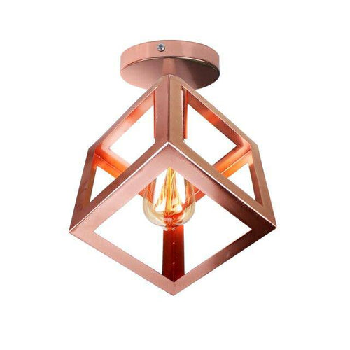 Plafonnier design à LED avec cage en métal coloré Loft - vue 8 sur 11