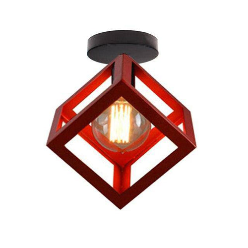 Plafonnier design à LED avec cage en métal coloré Loft - vue 9 sur 11