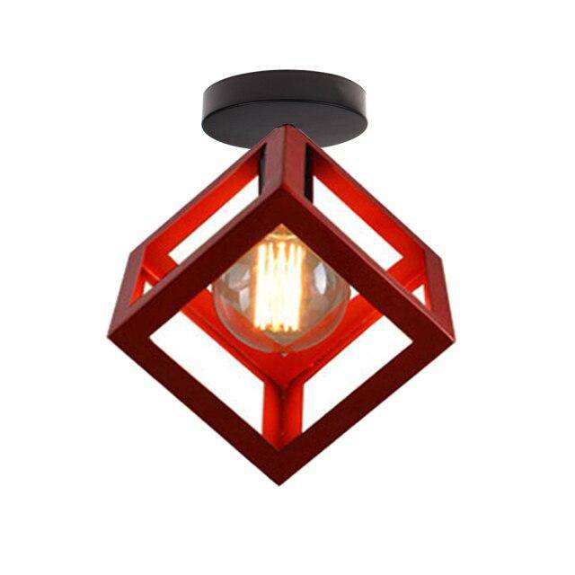 Plafonnier design à LED avec cage en métal coloré Loft - vue 8 sur 11