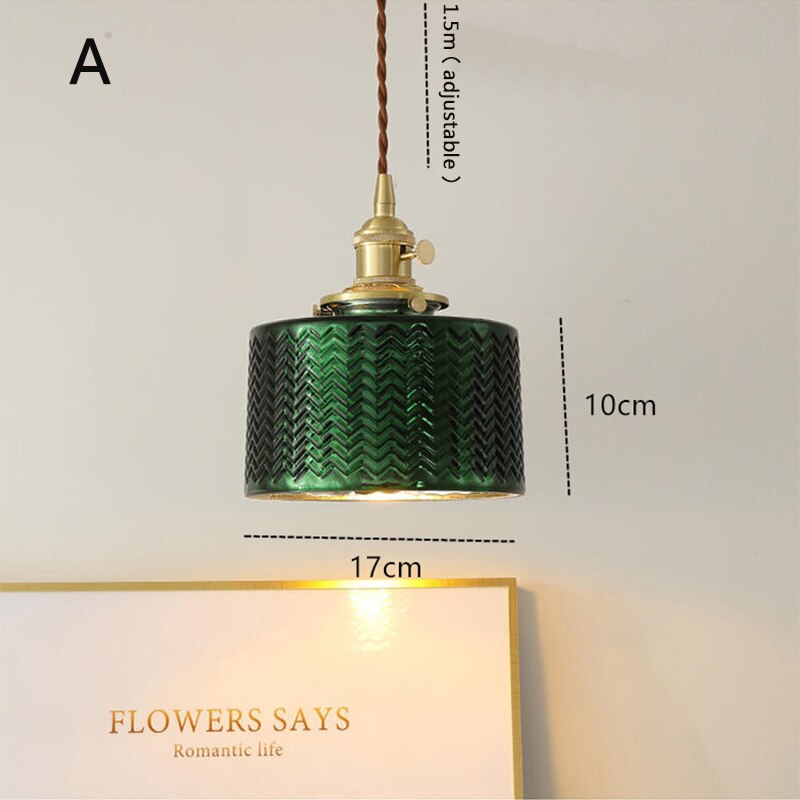 Suspension LED biforme vert et doré Dena - vue 12 sur 13