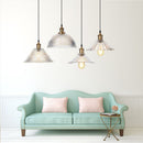 Suspension vintage LED avec abat-jour en verre Bertha