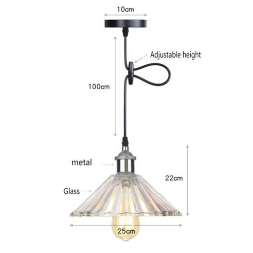 Suspension vintage LED avec abat-jour en verre Bertha - vue 11 sur 25