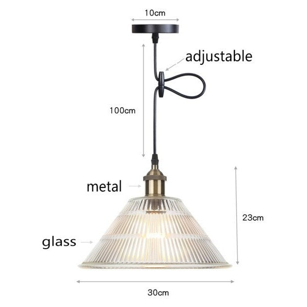 Suspension vintage LED avec abat-jour en verre Bertha - vue 19 sur 25