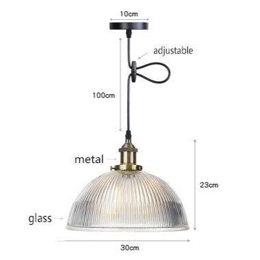 Suspension vintage LED avec abat-jour en verre Bertha - vue 20 sur 25
