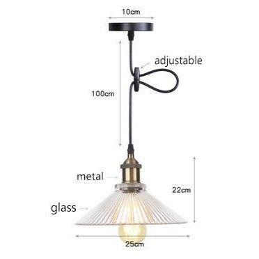 Suspension vintage LED avec abat-jour en verre Bertha - vue 13 sur 25
