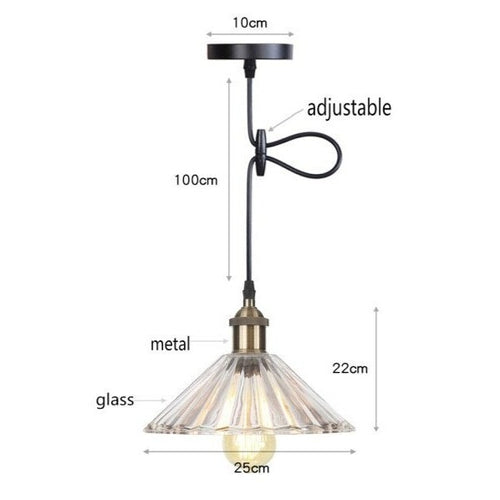 Suspension vintage LED avec abat-jour en verre Bertha - vue 25 sur 25