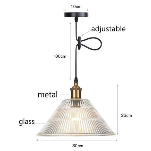 Suspension vintage LED avec abat-jour en verre Bertha - vue 8 sur 25