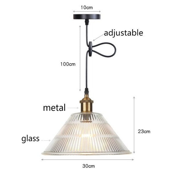 Suspension vintage LED avec abat-jour en verre Bertha - vue 8 sur 25