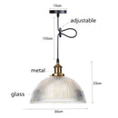 Suspension vintage LED avec abat-jour en verre Bertha