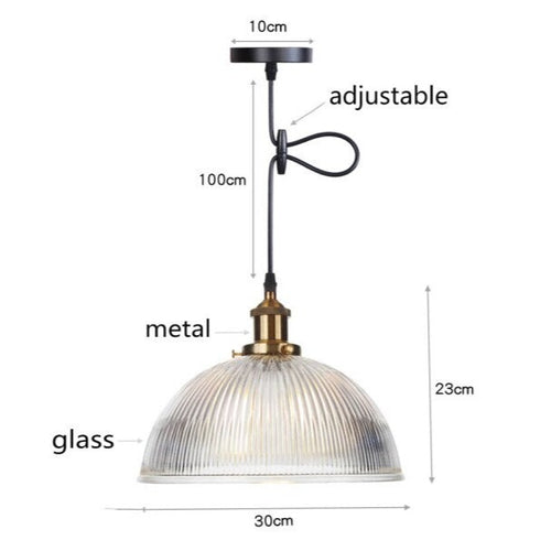 Suspension vintage LED avec abat-jour en verre Bertha - vue 17 sur 25