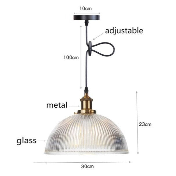 Suspension vintage LED avec abat-jour en verre Bertha - vue 17 sur 25