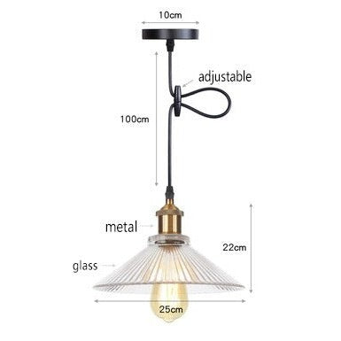Suspension vintage LED avec abat-jour en verre Bertha - vue 21 sur 25