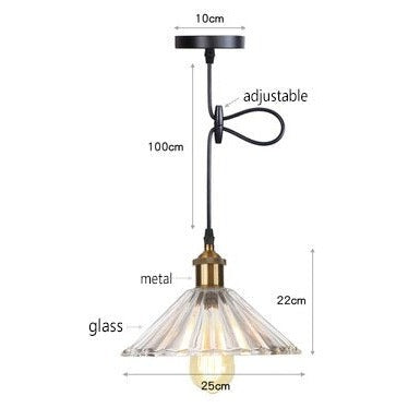 Suspension vintage LED avec abat-jour en verre Bertha - vue 24 sur 25